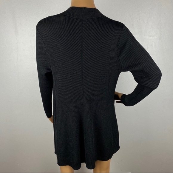 NEW NIC + ZOE BLACK METALLIC LONG CARDIGAN - Picture 7 of 8